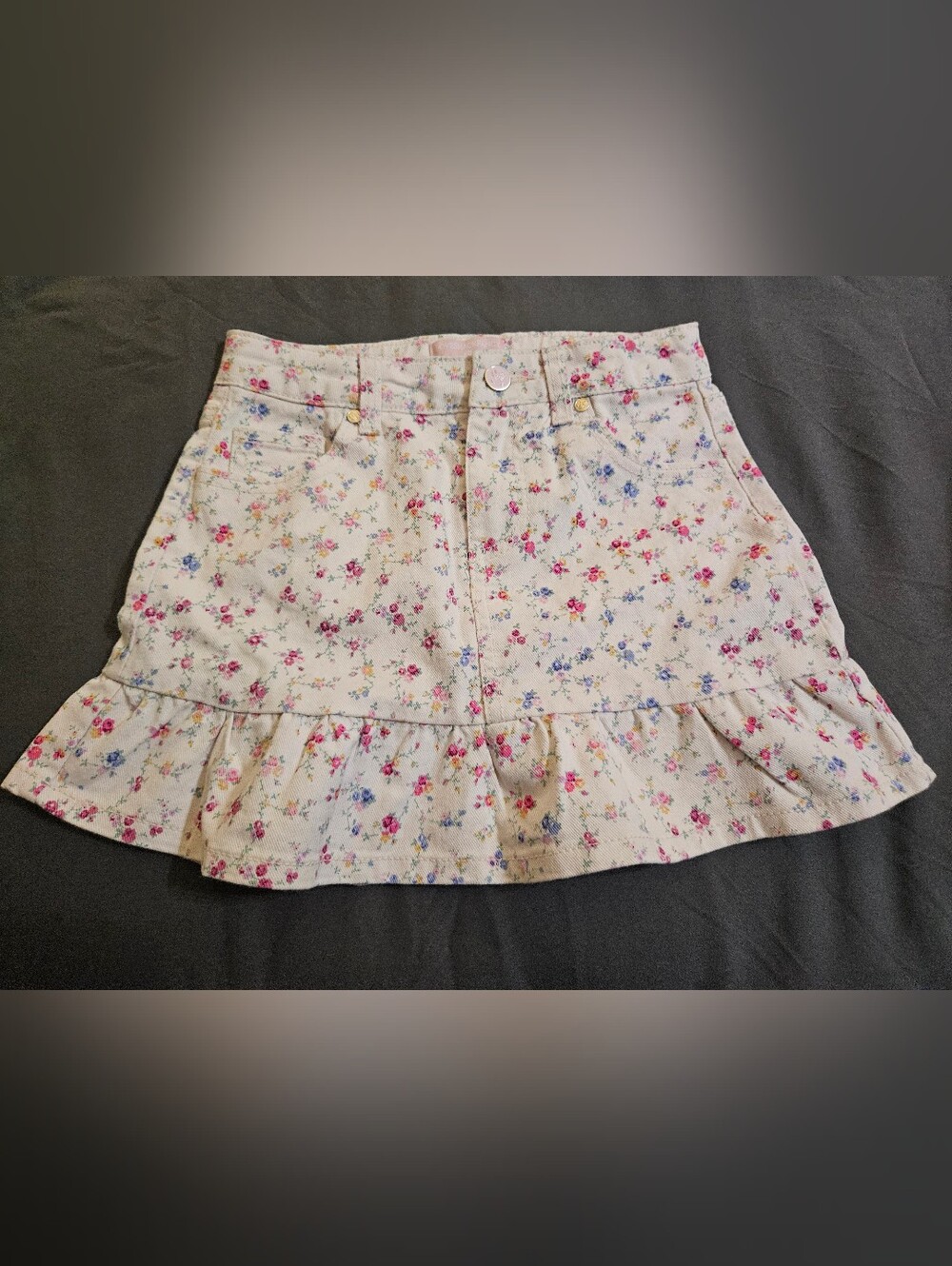 TargetXLove Shack Fancy Girl's Size 9 Oliva sunrise patchwork ruffle hem denim s